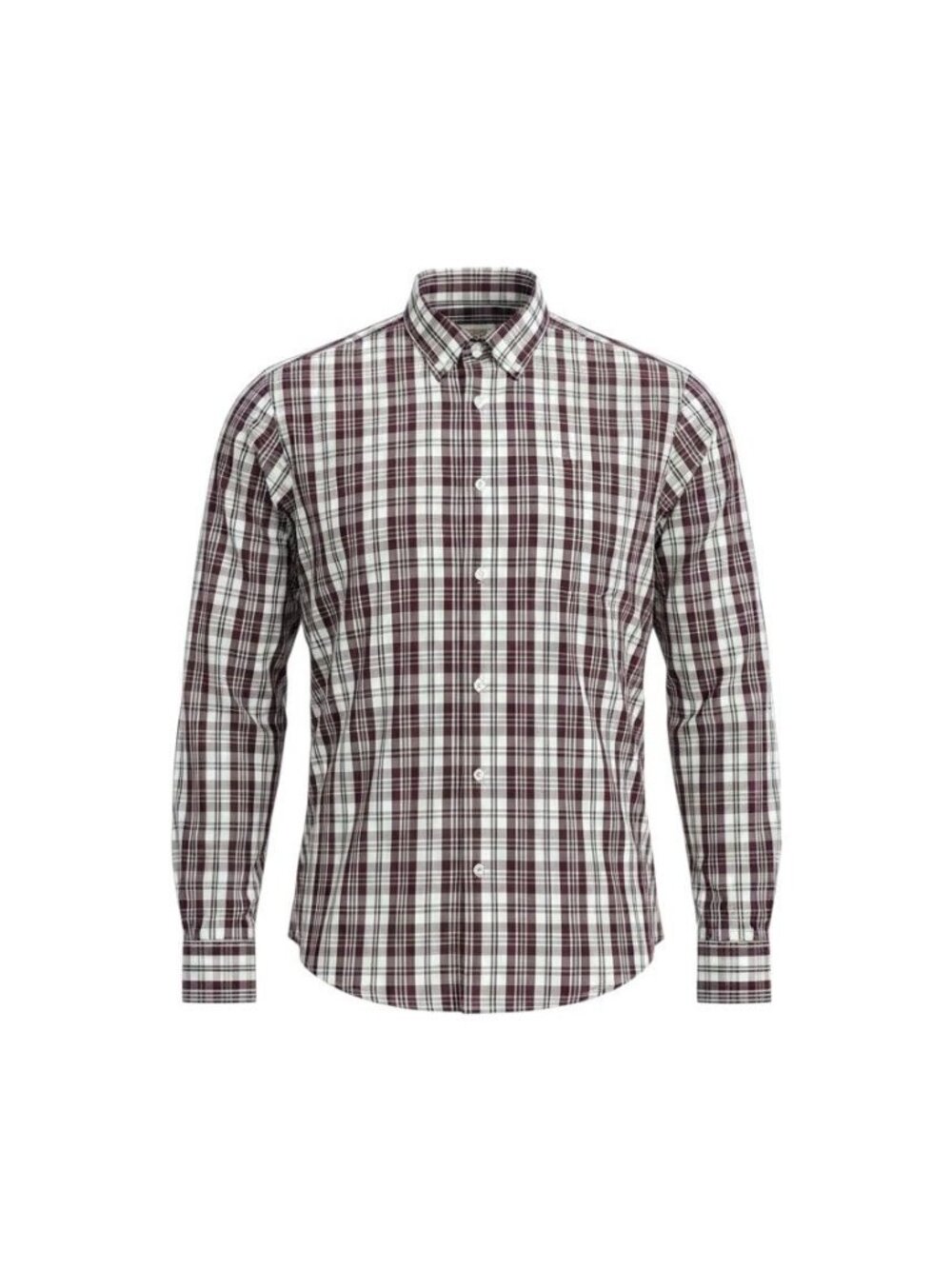 Dockers Mens Burgundy & White Plaid Long Sleeve Button-Down Shirt 2xL